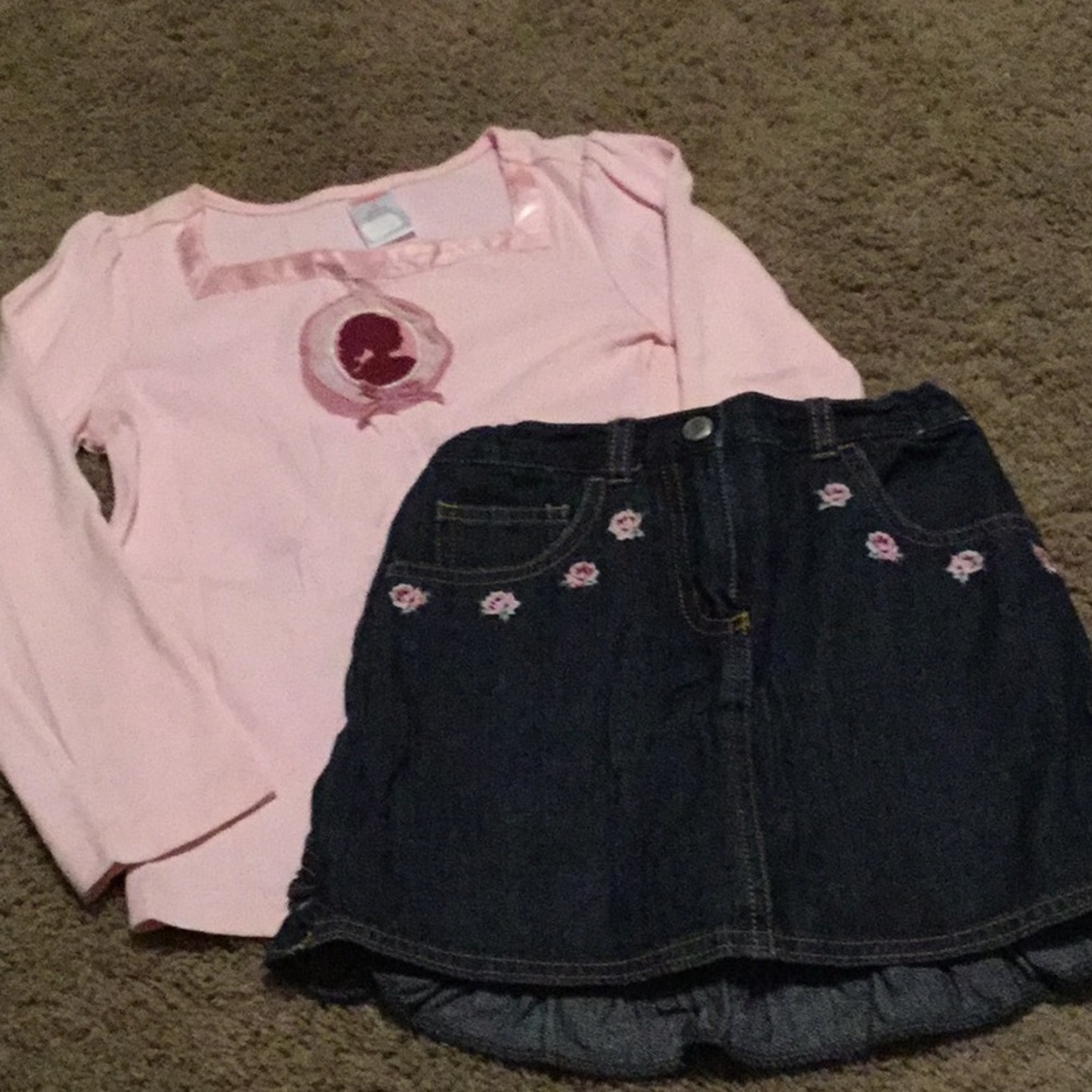 Vintage 2 pc Gymboree La Belle Époque top &Jean skort Sz 5